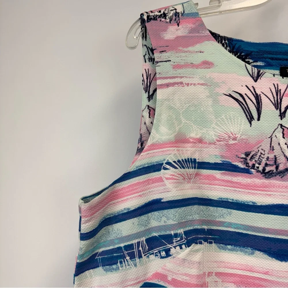 Talbots Seaside Harbor Sheath Dress Watercolor Print Women's‎ Size 14P
